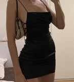 Cifeeo-back to school outfits Simple Sheath Straps Black Short Backless Homecoming Dresses Birthday Outfit C2295