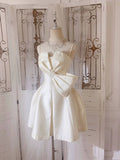 Cifeeo-back to school outfits Simple A line Spaghetti Straps Ivory Mini Party Dress Short Homecoming Dresses C2339
