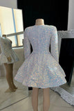 Cifeeo-back to school outfits Sparkling V-neck A-line Mini Prom Dress With Beading Homecoming Dresses C2442