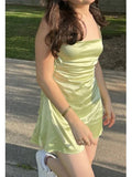 Cifeeo-back to school outfits 16th Birthday Outfit Sexy Green Spaghetti Straps Mini Short Homecoming Dresses C2513