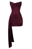 Cifeeo-back to school outfits Strapless Draped Corset Dress Burgundy Homecoming Dresses Party Dress C2518