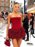 Cifeeo-back to school outfits Sexy Sheath Straps Burgundy Homecoming Dresses Short Hoco Dress With Flowers C2540