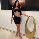 Cifeeo-back to school outfits 18th Birthday Outfits Sheath Homecoming Dress One Shoulder Black Short Mini Party Dress C2573