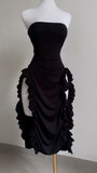 Cifeeo-back to school outfits Sexy Sheath Strapless Black Homecoming Dresses Short Birthday Outfits C2608