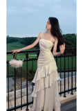 Cifeeo-back to school outfits nye outfits Valentine's Day outfits Beautiful Mermaid Spaghetti Straps Ivory Long Party Dresses Prom Dress CIF2015