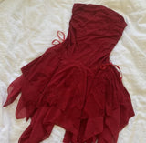 Cifeeo-back to school outfits 20th Birthday A line Strapless Chiffon Burgundy Homecoming Dresses Short Party Dress C2914
