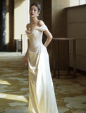 Cifeeo- Vintage Mermaid Off Shoulder Wedding Dress White Wedding Dress C303