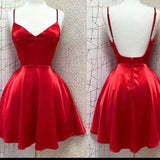 Cifeeo-back to school outfits 16th Birthday A Line Spaghetti Straps Red Homecoming Dresses Short Party Dress C3068