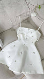 Cifeeo-back to school outfits 18th Birthday A Line Spaghetti Straps White Satin Homecoming Dresses Party Dress C3150