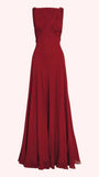 Cifeeo-Cyber Monday Christmas party outfits Elegant A Line Sleeveless Chiffon Red Long Prom Dresses Evening Dress C3169