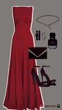 Cifeeo-Cyber Monday Christmas party outfits Elegant A Line Sleeveless Chiffon Red Long Prom Dresses Evening Dress C3169