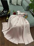 Cifeeo-Cyber Monday Christmas party outfits Elegant A Line Off The Shoulder Satin Pink Lace Appliques Long Prom Dresses Party Dress C3187