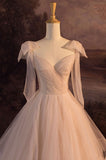 Cifeeo- Elegant V-Neck Tulle Long Ball Gown Wedding Dress C320