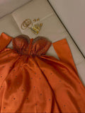 Cifeeo-Cyber Monday Christmas party outfits Classy A line Sweetheart Long Sleeves Orange Long Satin Party Dress Prom Dresses Evening Dress C3275