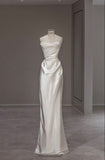 Cifeeo- Elegant Mermaid Strapless Satin Long Wedding Dresses C337