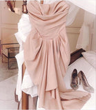 Cifeeo-Pink Prom Dress New Sheath Strapless Chiffon Sleeveless Pink Evening Dress Prom Dresses C3405