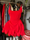 Cifeeo-back to school outfits 18th Birthday A Line Red Chiffon Ruffles Homecoming Dresses Short Mini Birthday Dress C3418
