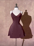 Cifeeo-back to school outfits 16th Birthday A Line Straps Satin Homecoming Dresses Short Mini Birthday Dress C3731