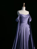 Cifeeo-back to school outfits nye outfits Valentine's Day outfits Vintage A Line Off The Shoulder Satin Prom Dresses Long Evening Gown Formal Party Dress CIF2199
