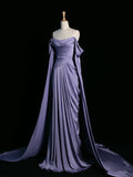 Cifeeo-back to school outfits nye outfits Valentine's Day outfits Vintage A Line Off The Shoulder Satin Prom Dresses Long Evening Gown Formal Party Dress CIF2199