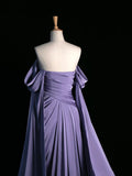 Cifeeo-back to school outfits nye outfits Valentine's Day outfits Vintage A Line Off The Shoulder Satin Prom Dresses Long Evening Gown Formal Party Dress CIF2199
