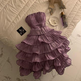 Cifeeo-back to school outfits Chic Ball Gown Strapless Short Homecoming Dress 18th Birthday Outfits C622