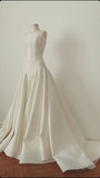 Cifeeo- Chic Ball Gown Strapless Sleeveless Long Satin Wedding Dresses C807