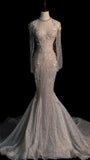 Cifeeo- Fairytale Mermaid Strapless White Long Sequin Wedding Dresses C813