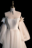 Cifeeo- Fairytale A Line Off The Shoulder White Long Tulle Wedding Dresses C819