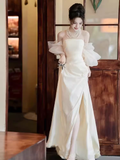 Cifeeo- Fairytale Mermaid Off The Shoulder White Long Wedding Dresses C855