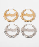 CIFEEO- Casual Gold Metal Alloy Bamboo Joint Hoop Earrings ZZ027