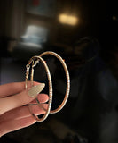 CIFEEO- Casual Silk Sterling Silver Alloy Zircon Hoop Earrings ZZ044