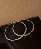 CIFEEO- Casual Silk Sterling Silver Alloy Zircon Hoop Earrings ZZ044