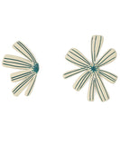 CIFEEO- Chic Beige Sterling Silver Asymmetric Floral Stud Earrings KX1012