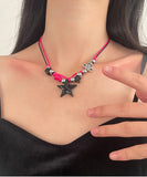 CIFEEO- Chic Colorblock Stainless Steel Alloy Star Pendant Necklace ZZ051