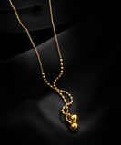 CIFEEO- Chic Gold Stainless Steel Sphericity Tassel Pendant Necklace ZZ090