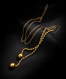 CIFEEO- Chic Gold Stainless Steel Sphericity Tassel Pendant Necklace ZZ090