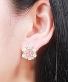 CIFEEO- Sterling Silver Crystal Pearl Zircon Stud Earrings