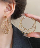 CIFEEO- Classy Gold Copper Multilayer C Shapes Hoop Earrings ZZ022