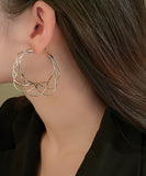 CIFEEO- Classy Gold Copper Multilayer C Shapes Hoop Earrings ZZ022