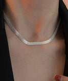 CIFEEO- Classy Silk Stainless Steel Sequins Collar Necklace MM082