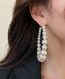 CIFEEO- Classy White Copper Overgild Pearl Hoop Earrings ZZ034