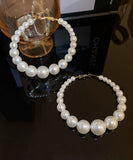 CIFEEO- Classy White Copper Overgild Pearl Hoop Earrings ZZ034