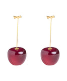 CIFEEO- Cute Orange Alloy Acrylic Cherry Drop Earrings KX1044