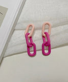 CIFEEO- Cute Pink Alloy Chain Drop Earrings ZZ032