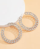 CIFEEO- DIY Gold Alloy Inlaid Zircon C Shaped Hoop Earrings ZZ006