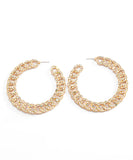 CIFEEO- DIY Gold Alloy Inlaid Zircon C Shaped Hoop Earrings ZZ006