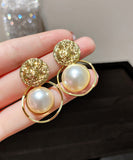 CIFEEO- DIY Gold Sterling Silver Alloy Pearl Stud Earrings KX1022