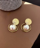 CIFEEO- DIY Gold Sterling Silver Alloy Pearl Stud Earrings KX1022