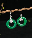 CIFEEO- DIY Sterling Silver Jade Zircon Leaf Drop Earrings